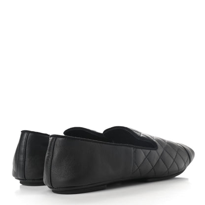 Chanel Lambskin Quilted Cap Toe Slipper With Pouch 37 Black 4 of 9