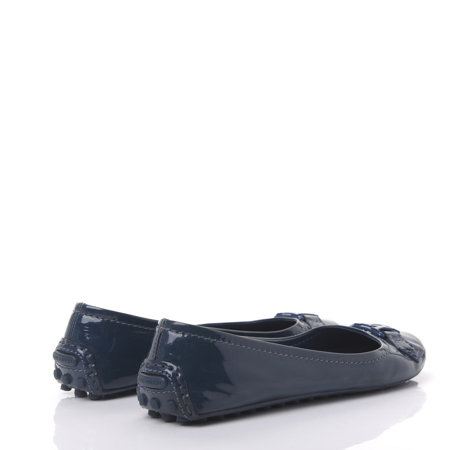 Patent Calfskin Oxford Ballerina Flats 37 Blue