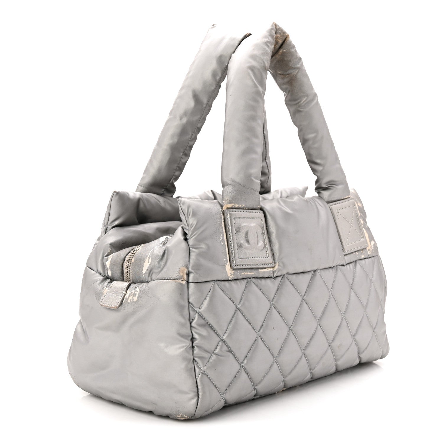 Chanel Nylon Coco Cocoon Zipped Tote Silver 3 of 13