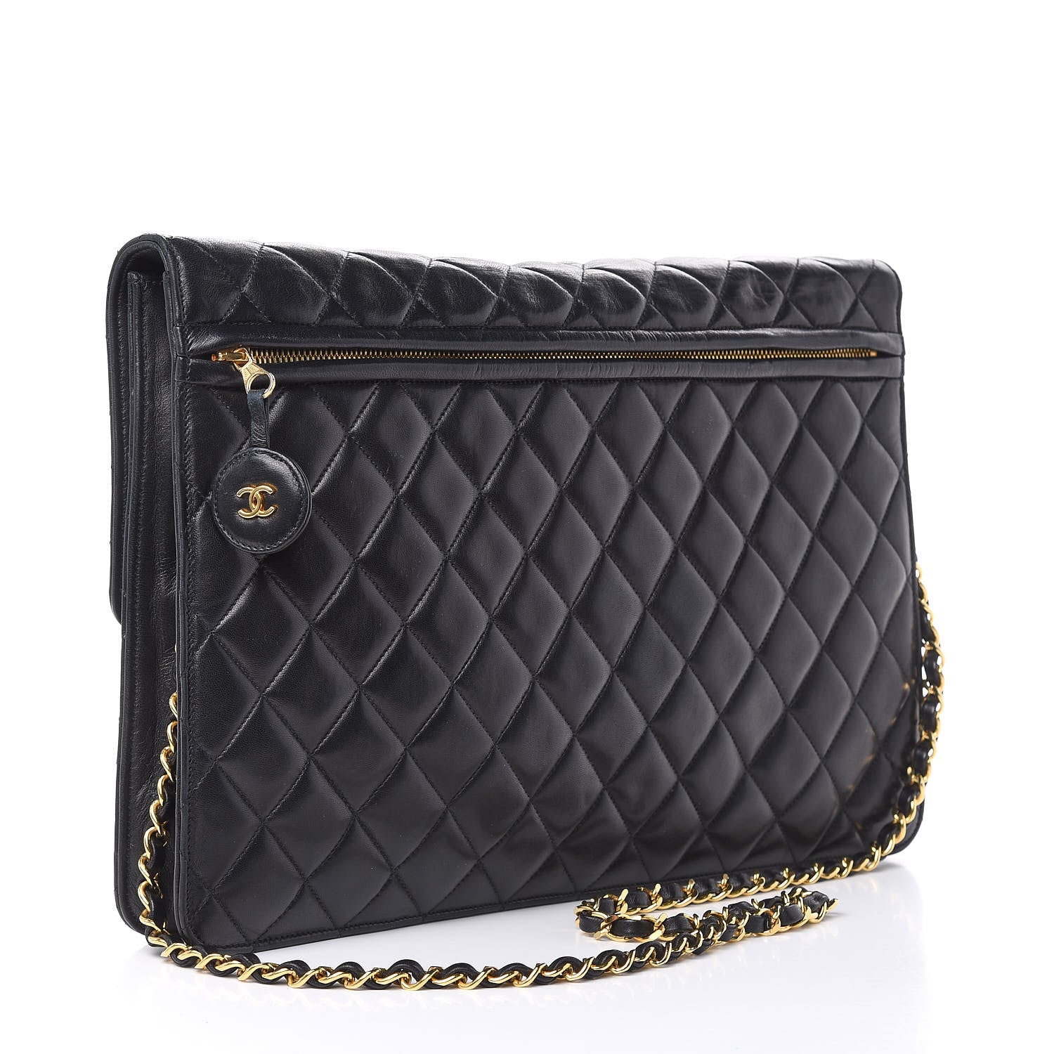 Chanel Lambskin Quilted Portfolio Flap Black 3 of 12