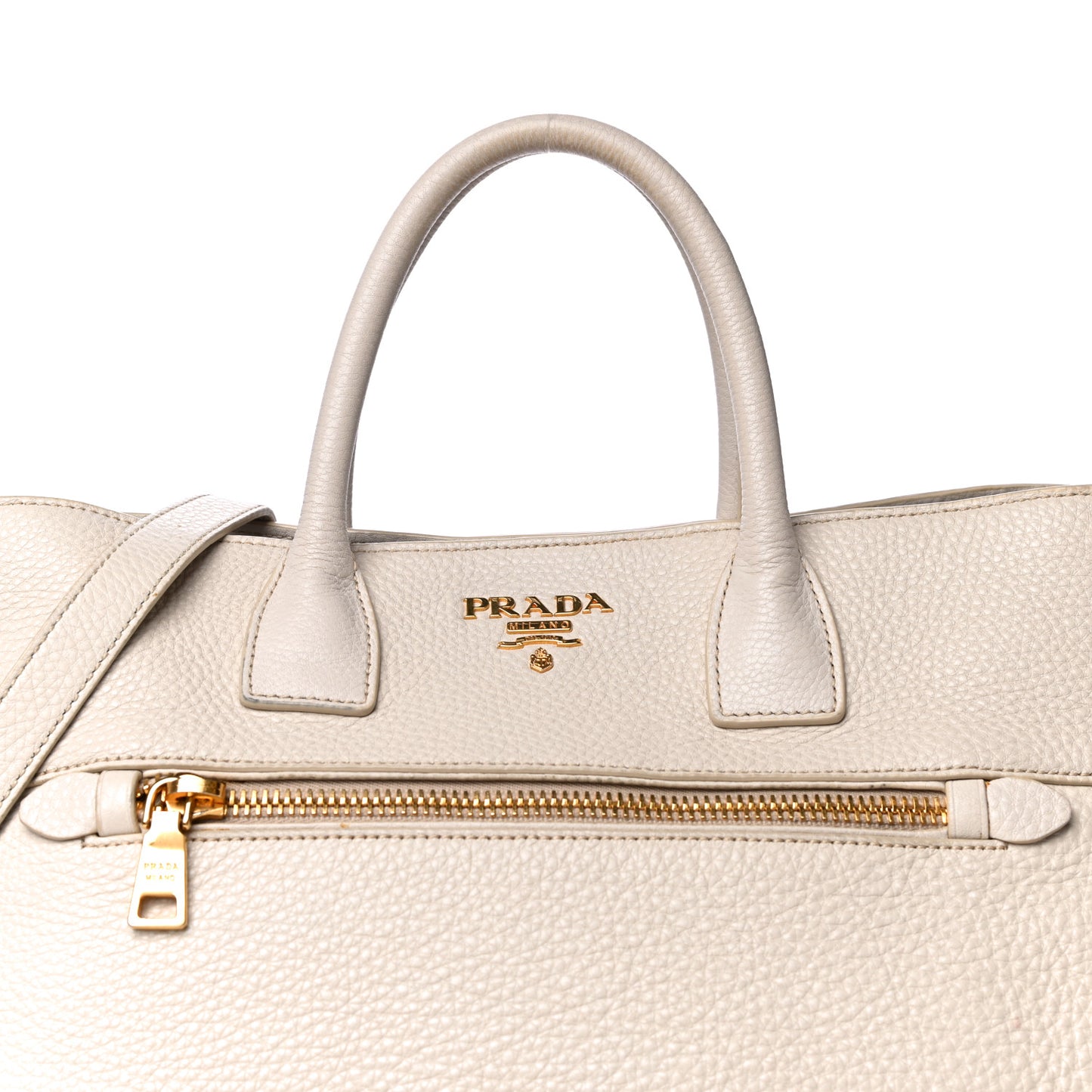 Vitello Daino Top Handle Tote White