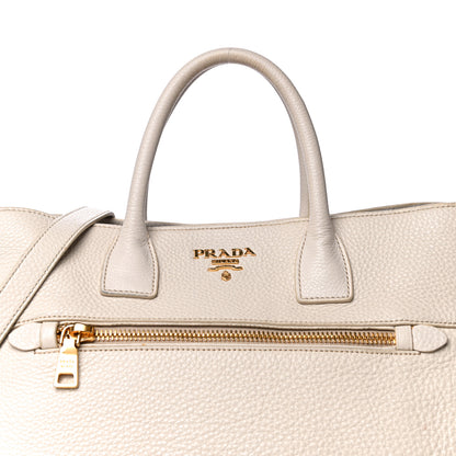 Prada Vitello Daino Top Handle Tote White 8 of 18