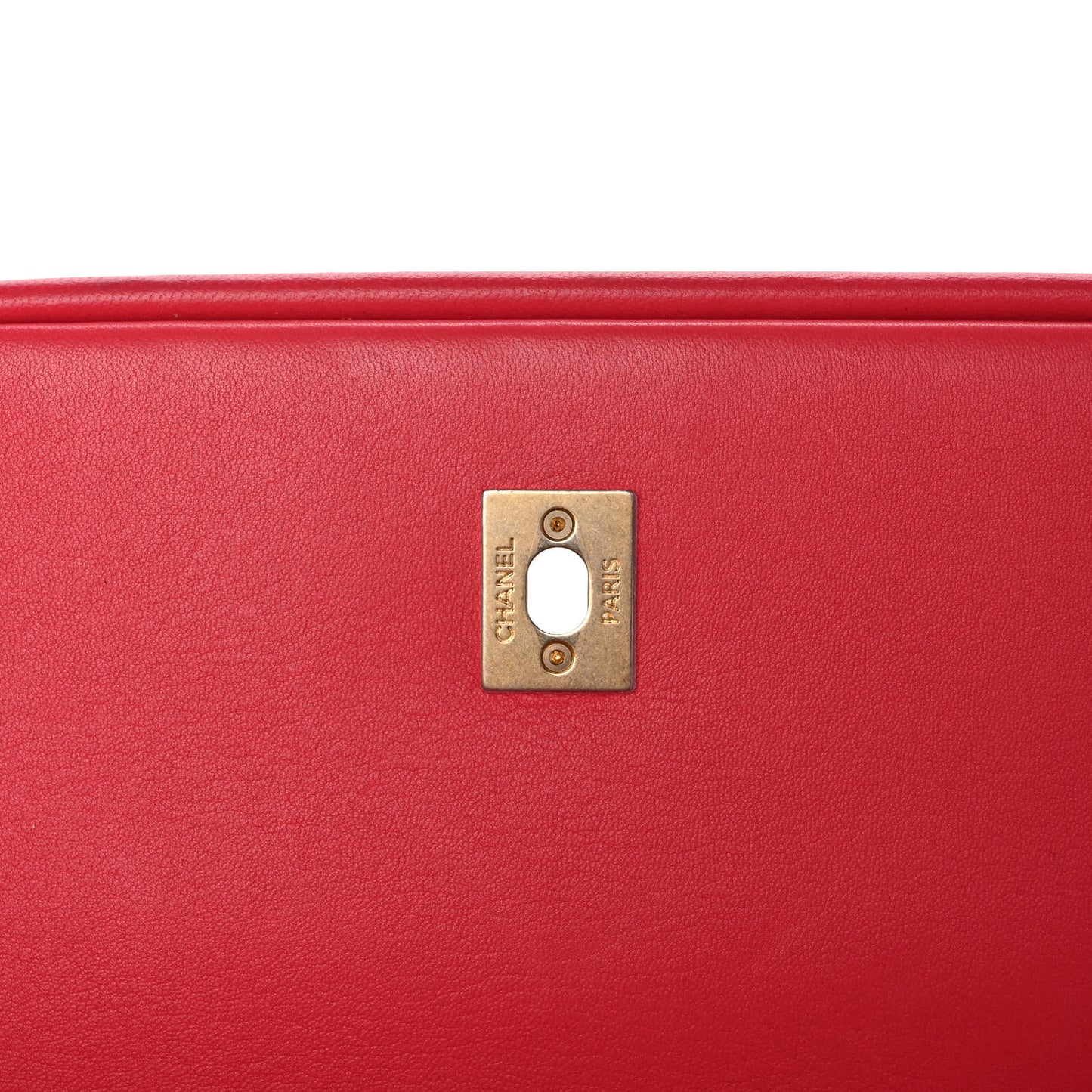 Lambskin Reverse Chevron Quilted Round Top Handle Flap Red