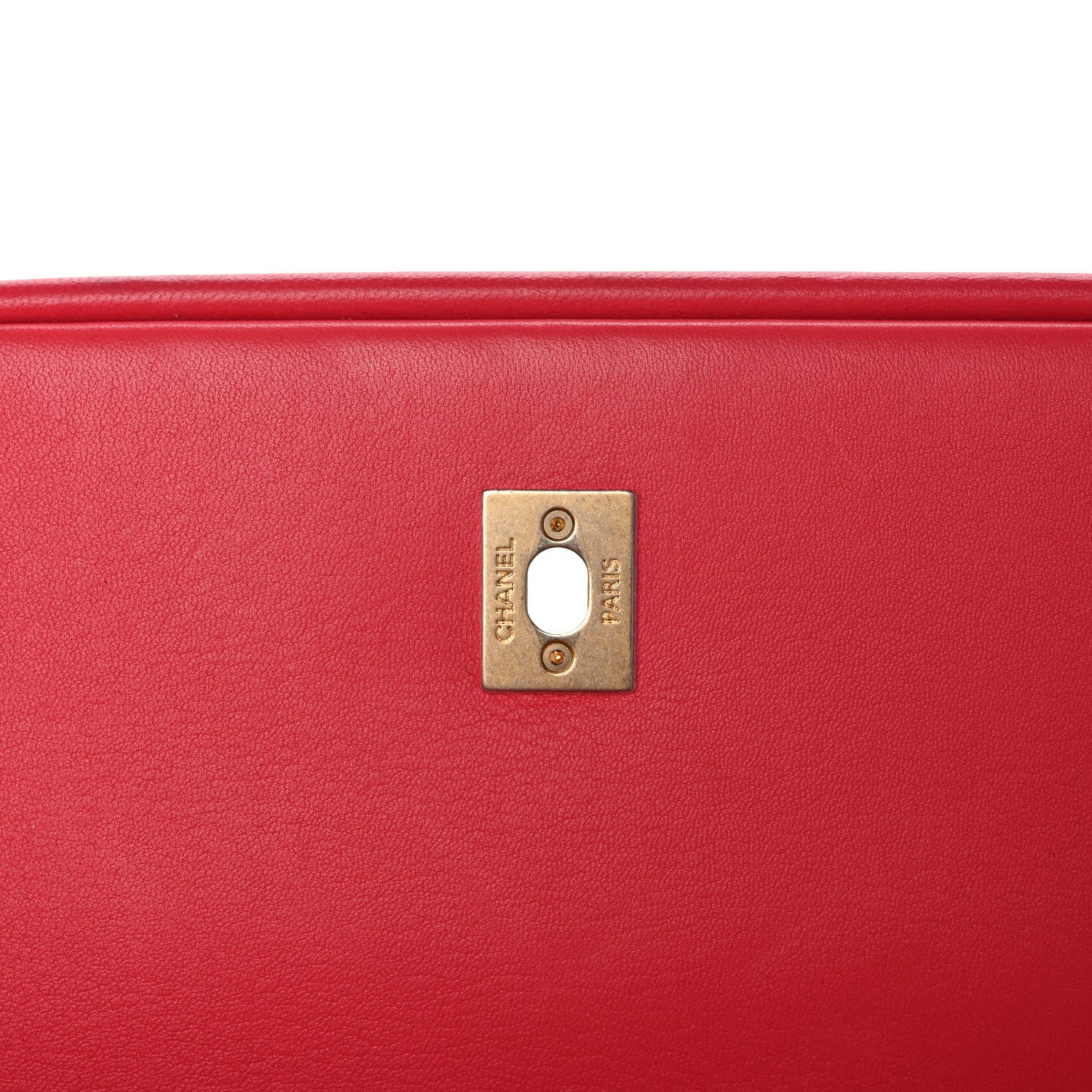 Chanel Lambskin Reverse Chevron Quilted Round Top Handle Flap Red 8 of 15