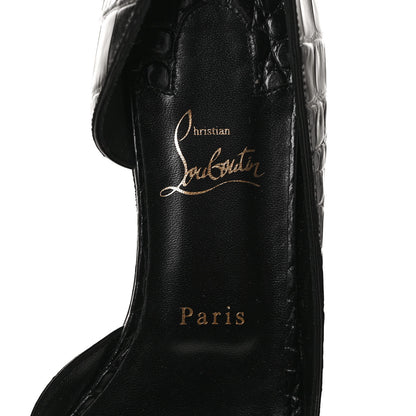 Christian Louboutin Crocodile Embossed Calfskin Iriza Flats 40.5 Black 7 of 8