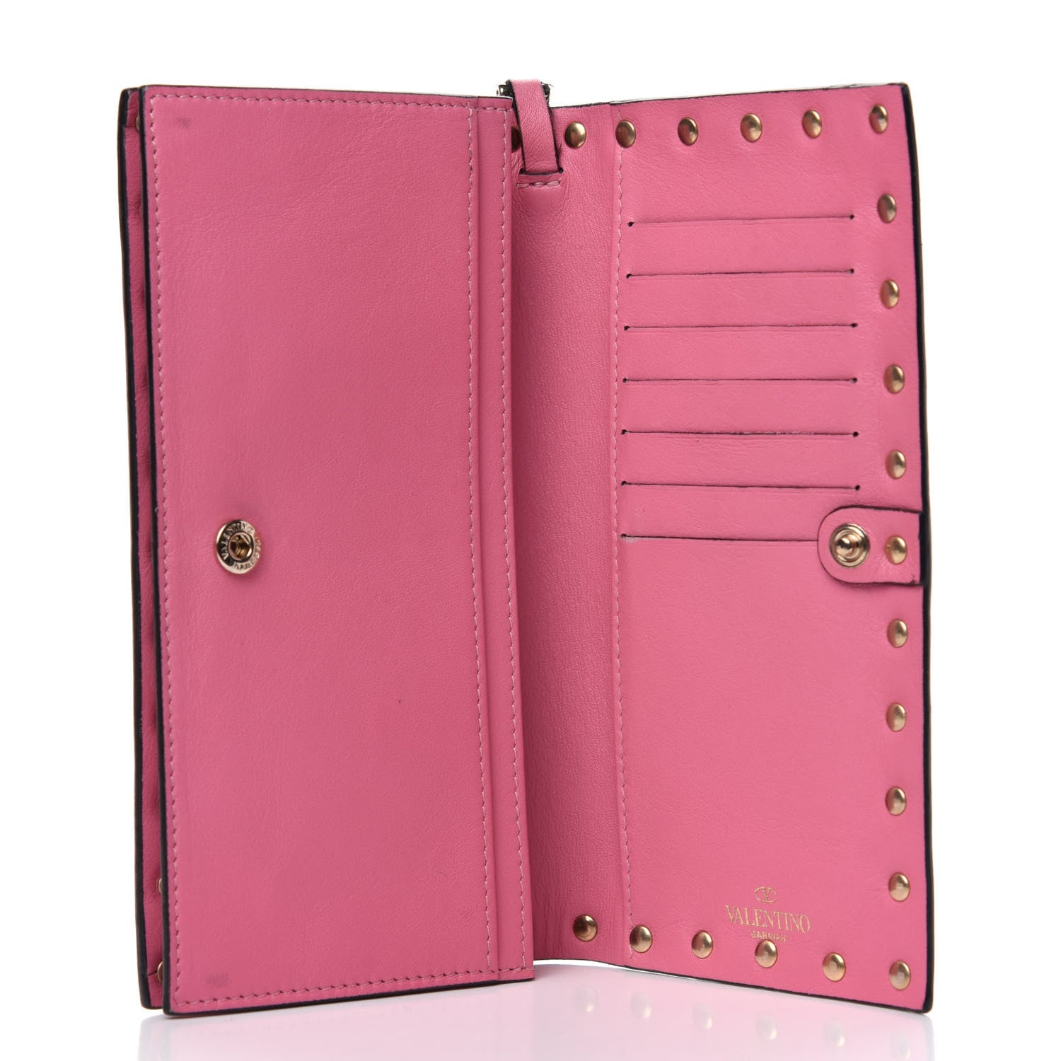 Valentino Garavani Calfskin Rockstud Wristlet Wallet Ninphea 5 of 8