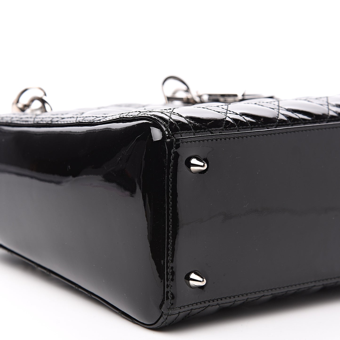 Patent Cannage Medium Lady Dior Black