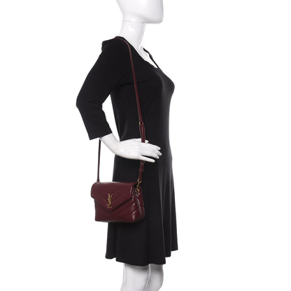 Saint Laurent Calfskin Y Quilted Monogram Toy Loulou Monogram Crossbody Bag Rouge Legion 2 of 9