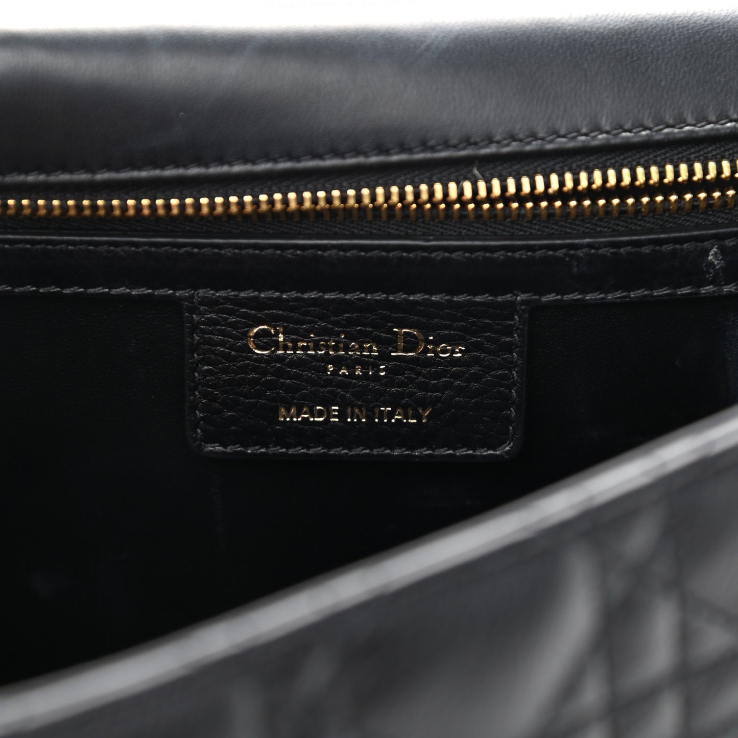 Grained Calfskin Cannage Large Caro Bag Black