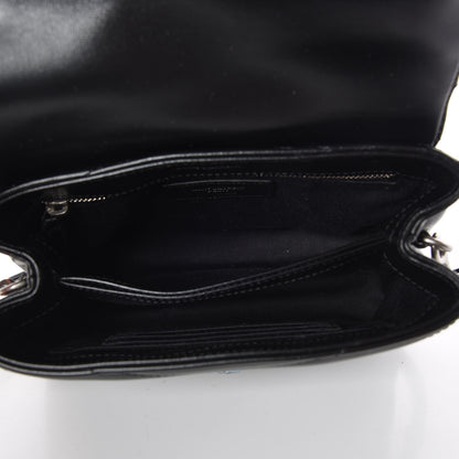 Saint Laurent Calfskin Y Quilted Monogram Toy Loulou Crossbody Bag Black 7 of 9