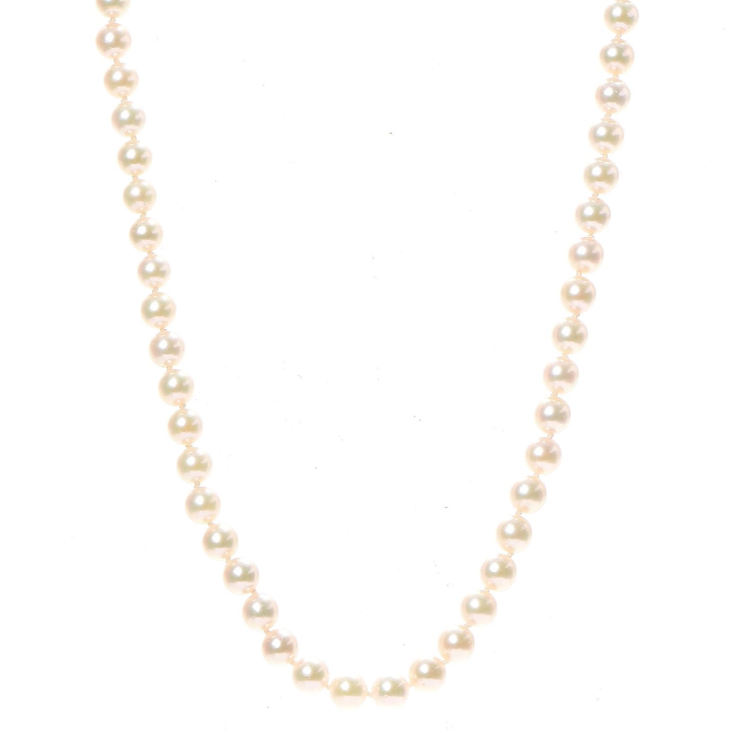 18K Gold Cultured Akoya 6-6.5mm Pearl Strand Necklace 19