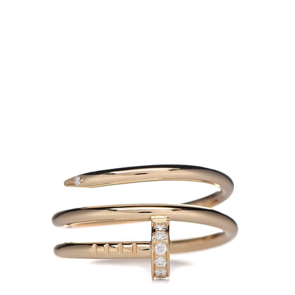 Cartier 18K Yellow Gold Diamond Double Juste Un Clou Ring 50 5.25 1 of 6