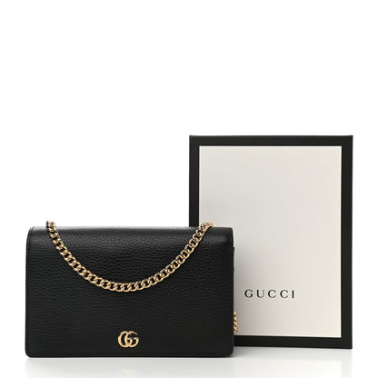 Gucci Calfskin Mini GG Marmont Chain Wallet Black 12 of 12