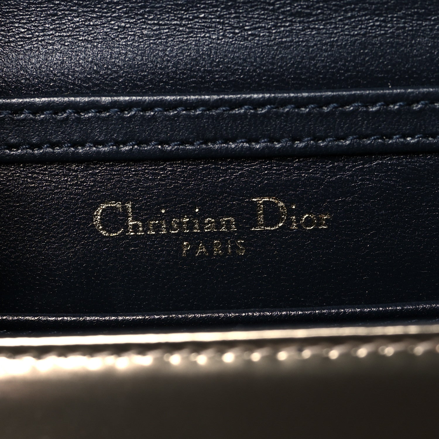 Christian Dior Metallic Patent Micro-Cannage Baby Diorama Flap Bag Gold 5 of 9