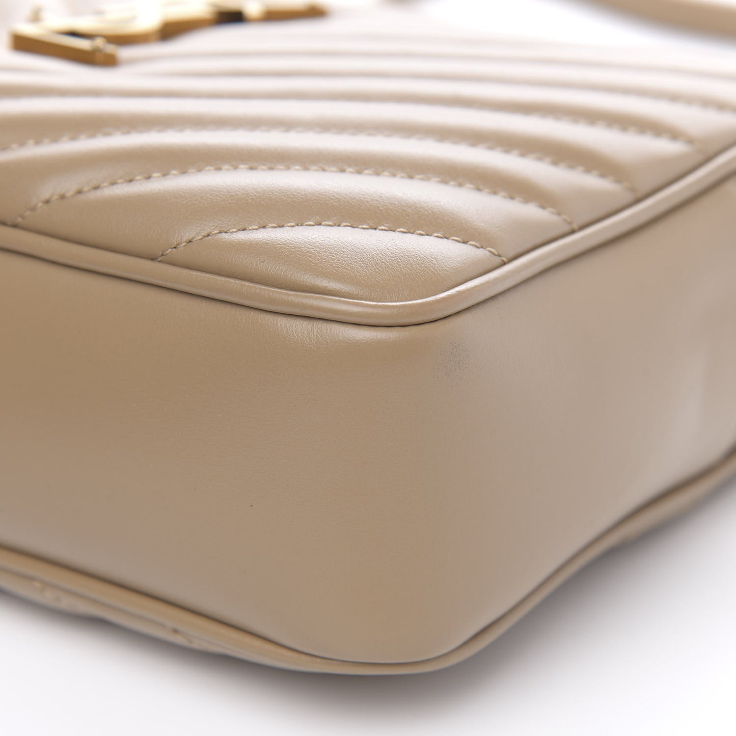 Calfskin Matelasse Monogram Lou Camera Bag Dark Latte