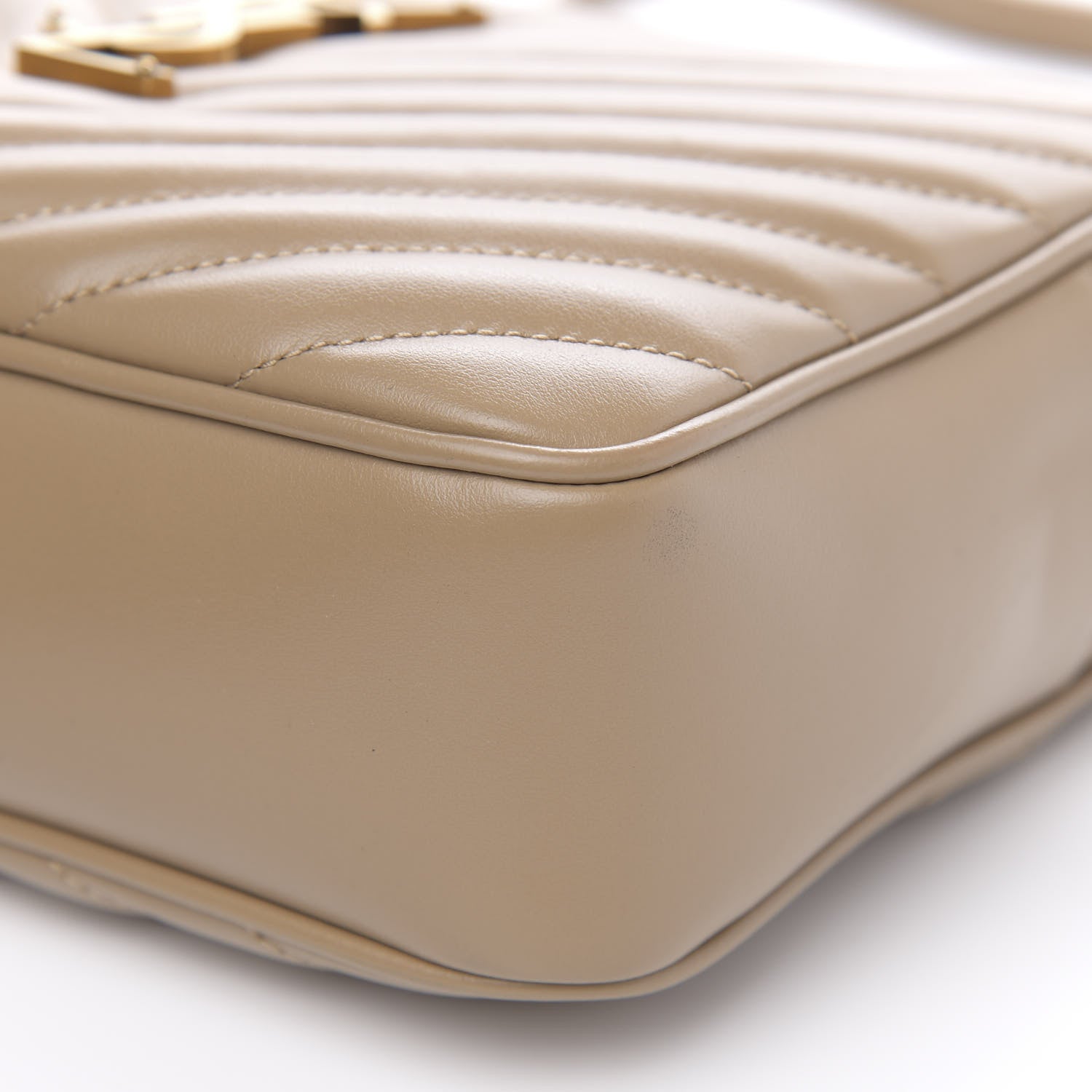 Saint Laurent Calfskin Matelasse Monogram Lou Camera Bag Dark Latte 9 of 11