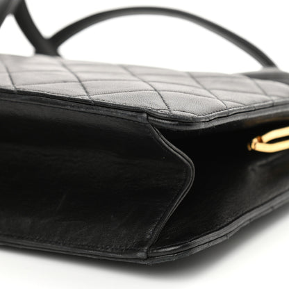 Chanel Lambskin Quilted Top Handle Bag Black 10 of 10
