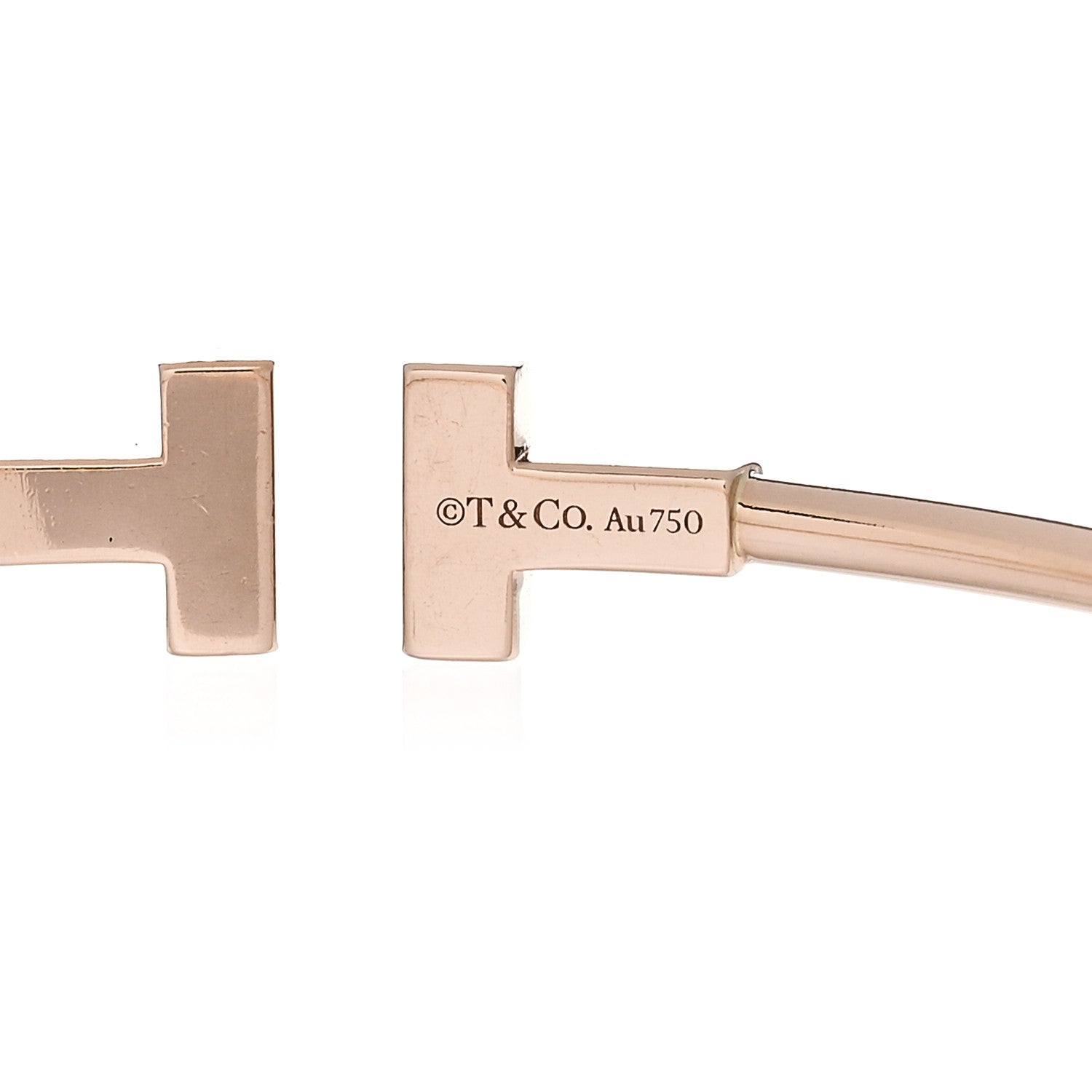 Tiffany 18K Rose Gold Narrow T Wire Bracelet 3 of 3