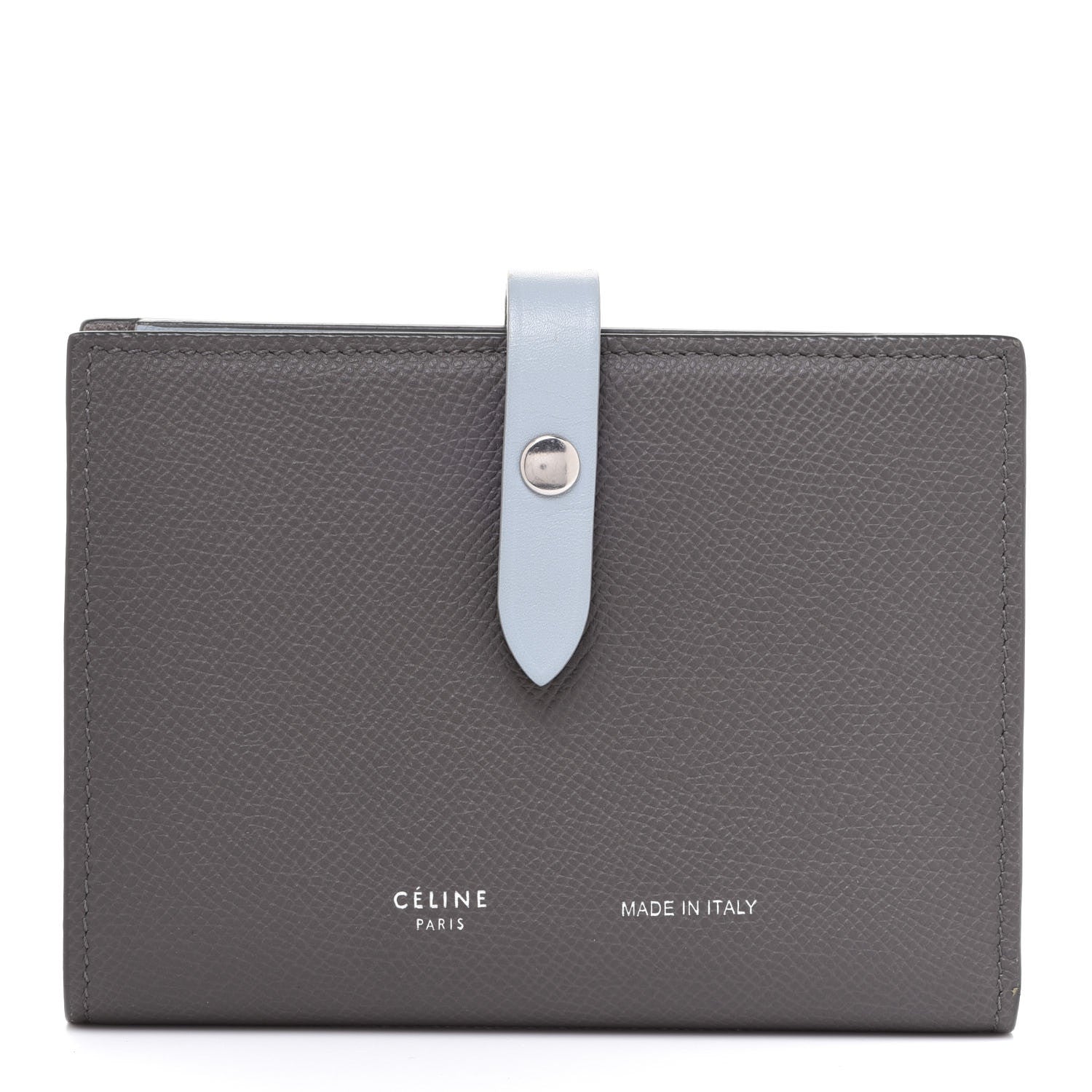 Celine Grained Calfskin Medium Multifunction Strap Wallet Grey Blue 1 of 8