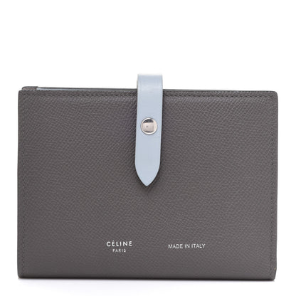 Celine Grained Calfskin Medium Multifunction Strap Wallet Grey Blue 1 of 8