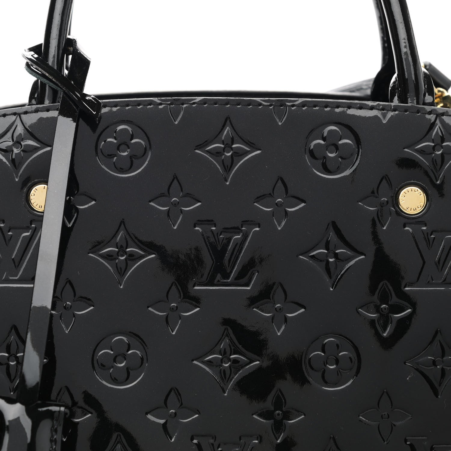 Louis Vuitton Vernis Montaigne MM Black 7 of 9