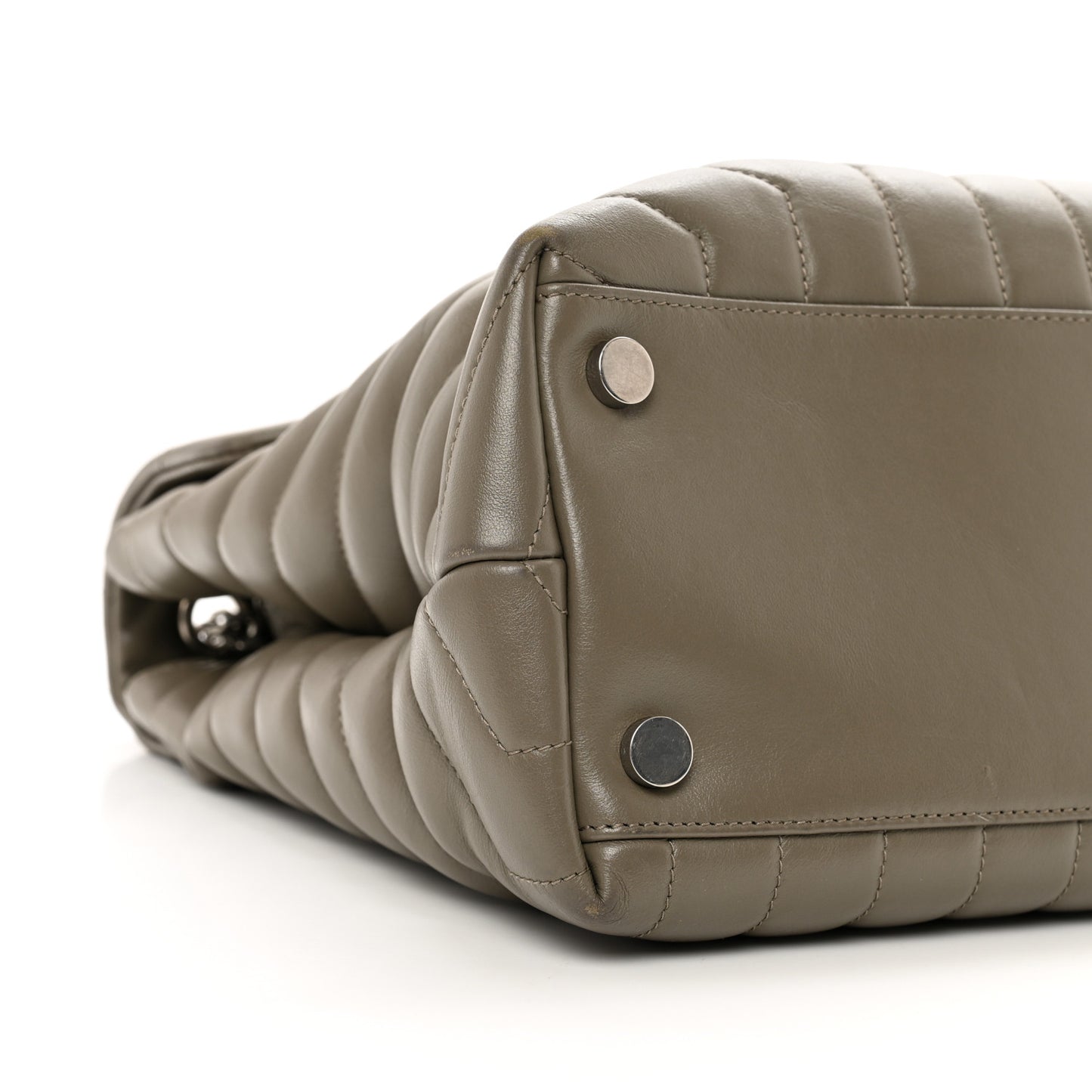 Calfskin Y Quilted Monogram Large Loulou Chain Satchel Storm
