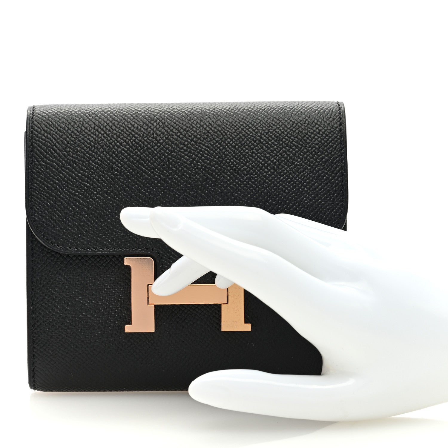 Hermes Epsom Constance Compact Passant Wallet Black 2 of 6