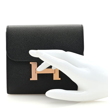 Hermes Epsom Constance Compact Passant Wallet Black 2 of 6