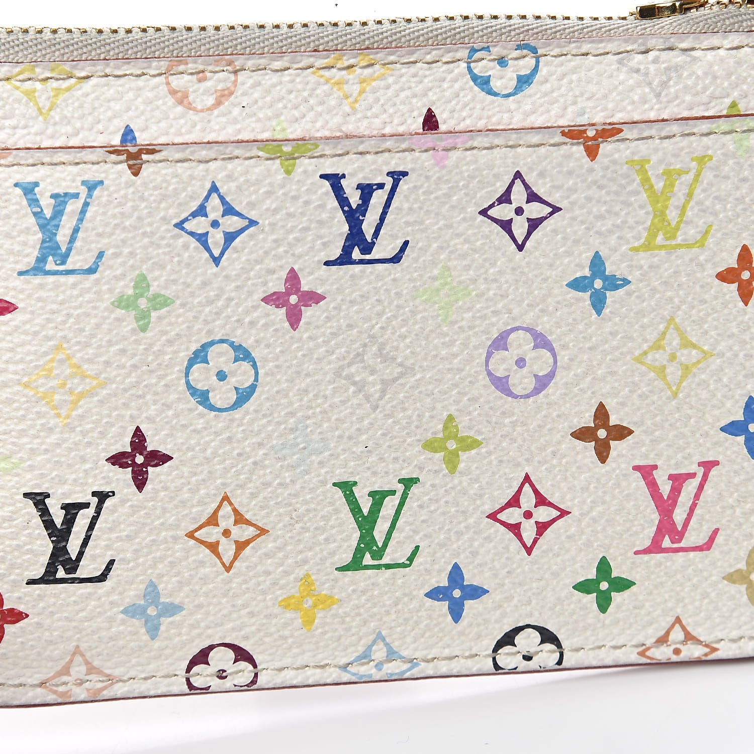 Louis Vuitton Monogram Multicolor Key Pouch White Litchi 7 of 15