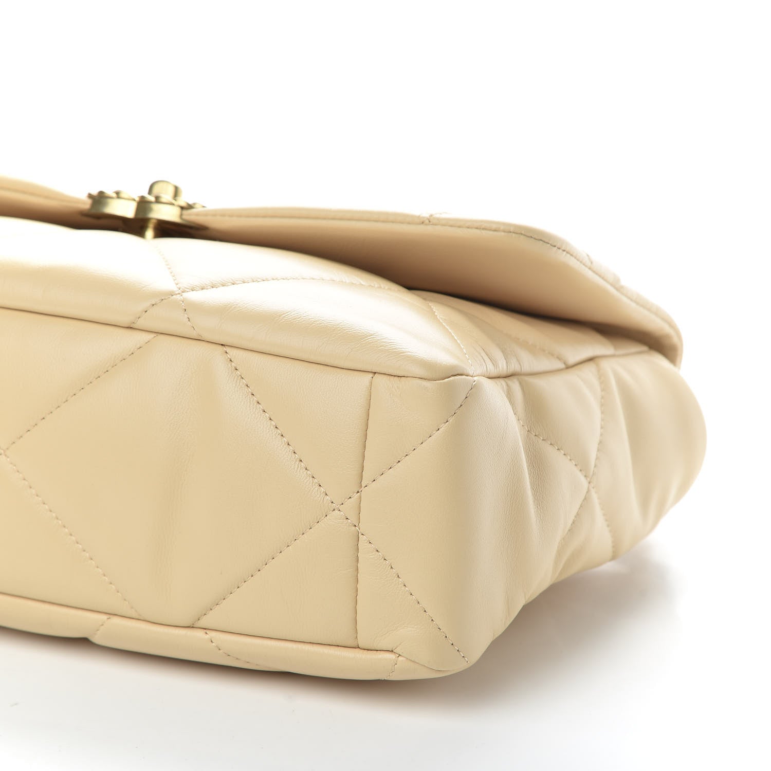 Chanel Goatskin Quilted Large 19 Flap Beige 7 of 10