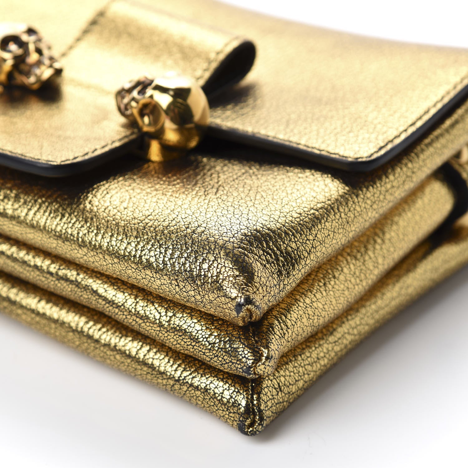 Alexander McQueen Metallic Small Twin Skull Chain Crossbody Antique Gold 7 of 10