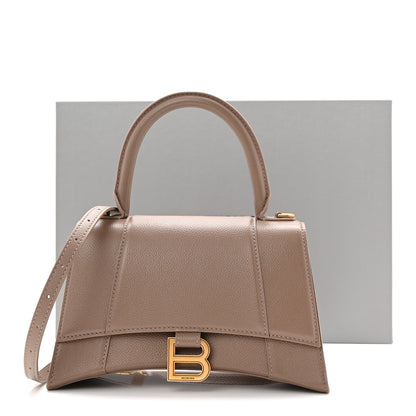 Balenciaga Grained Calfskin Small Hourglass Top Handle Bag Mink Grey 11 of 11