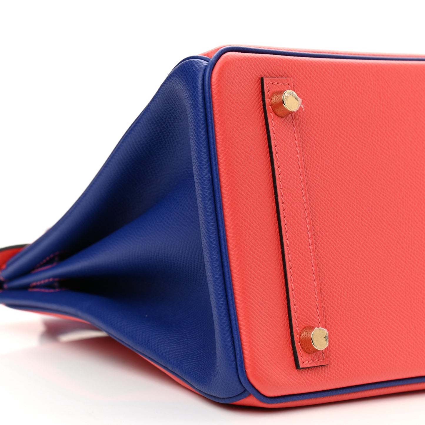 Epsom Bi-Color Horseshoe Birkin 30 Rose Jaipur Bleu Electrique