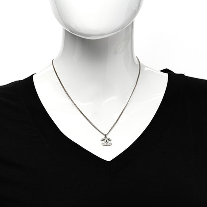 Chanel Crystal Timeless CC Necklace Silver 2 of 6