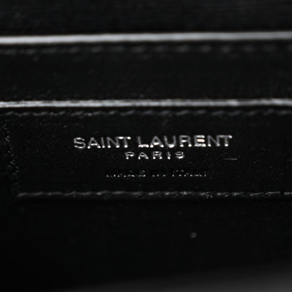 Saint Laurent Calfskin Crocodile Embossed Medium Classic Monogram Kate Tassel Satchel Black 6 of 11