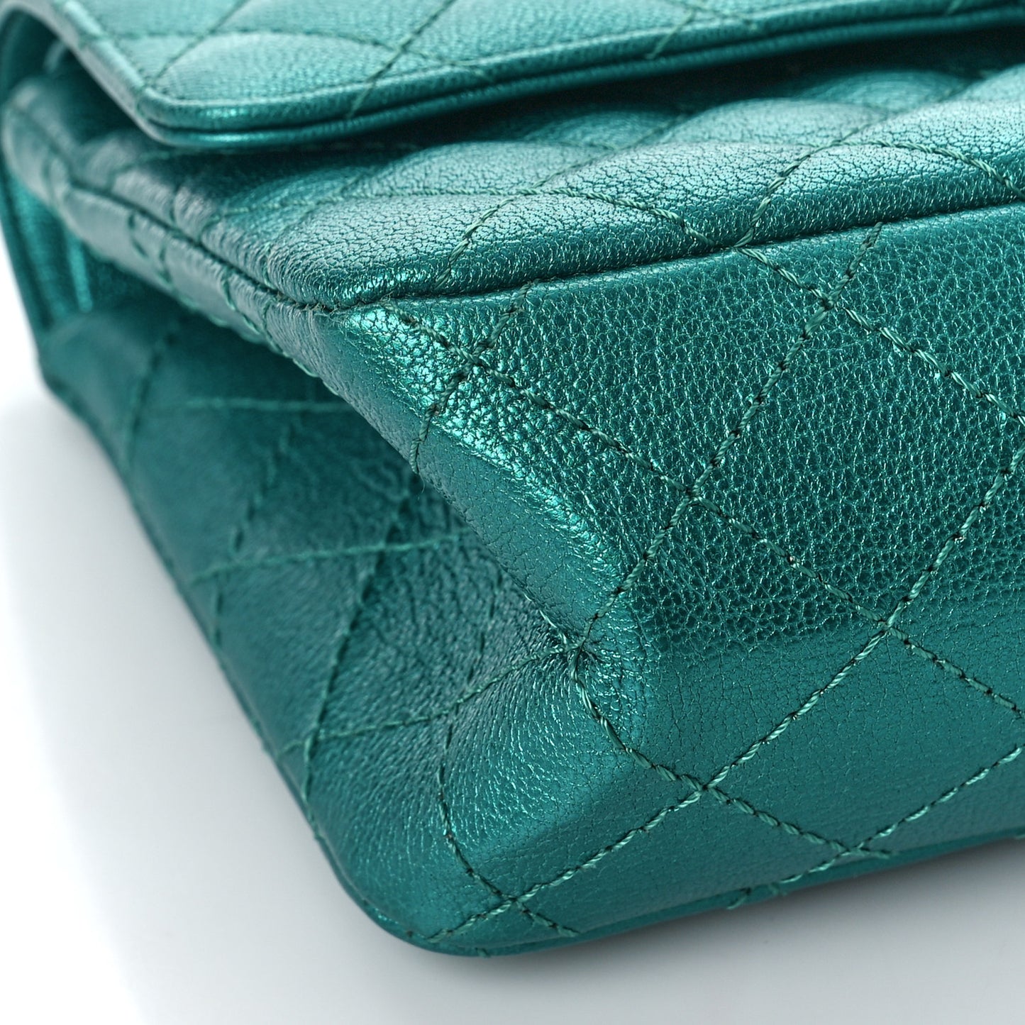 Metallic Sheepskin Quilted 2.55 Reissue 225 Flap Green