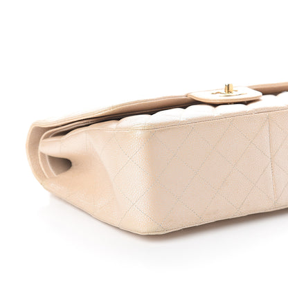 Chanel Pearly Caviar Quilted Jumbo Double Flap Light Beige 8 of 9
