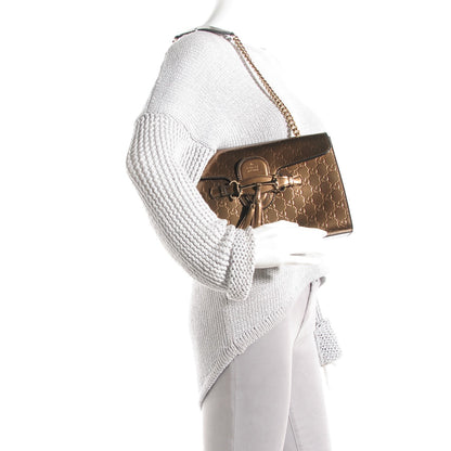 Gucci Shine Guccissima Medium Emily Chain Shoulder Bag Acero 2 of 7
