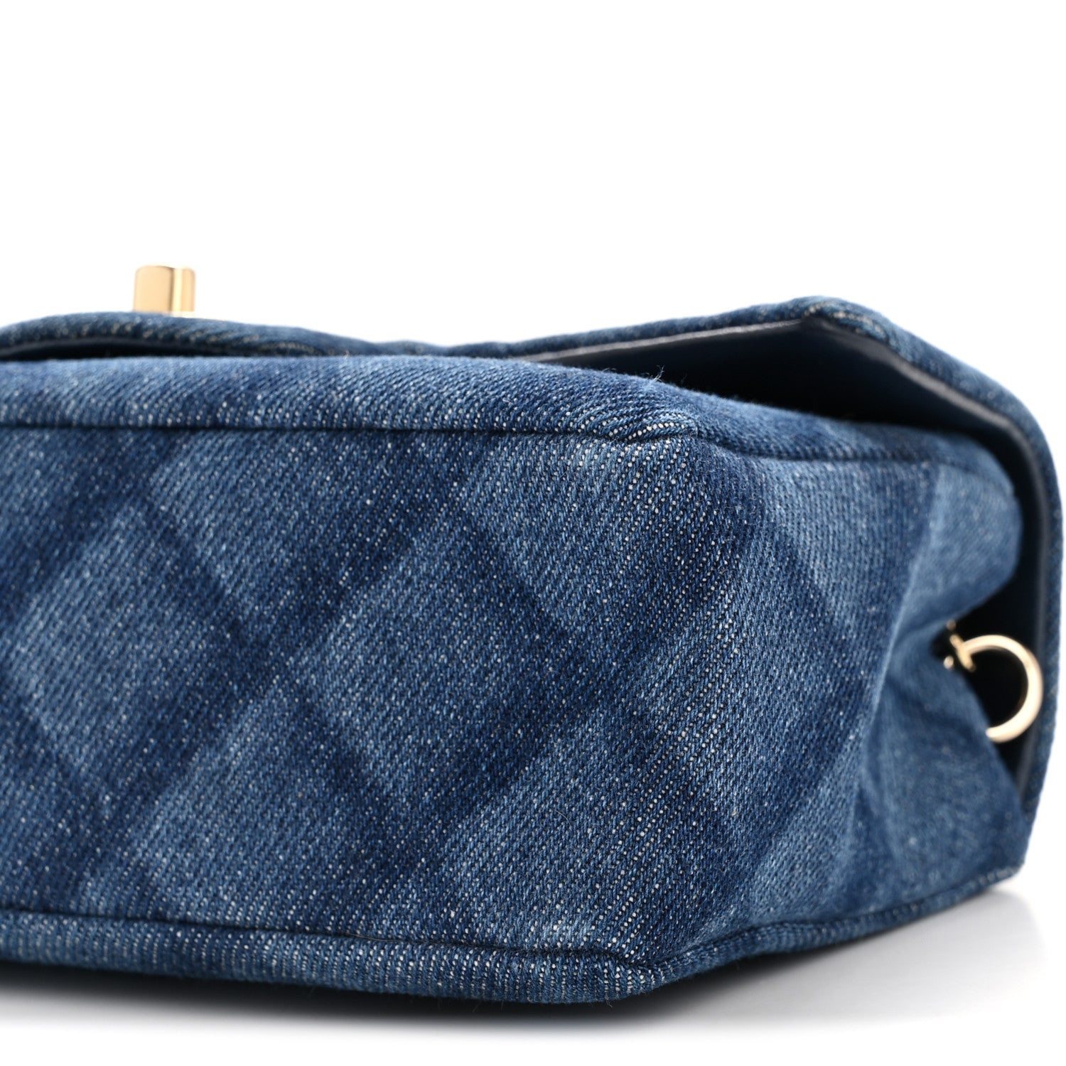 Chanel Printed Denim Quilted Mini Rectangular Flap Dark Blue 10 of 12