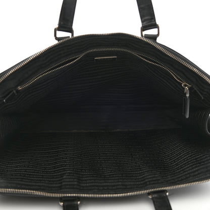 Prada Saffiano Cuir Front Zip Pocket Briefcase Black 5 of 13