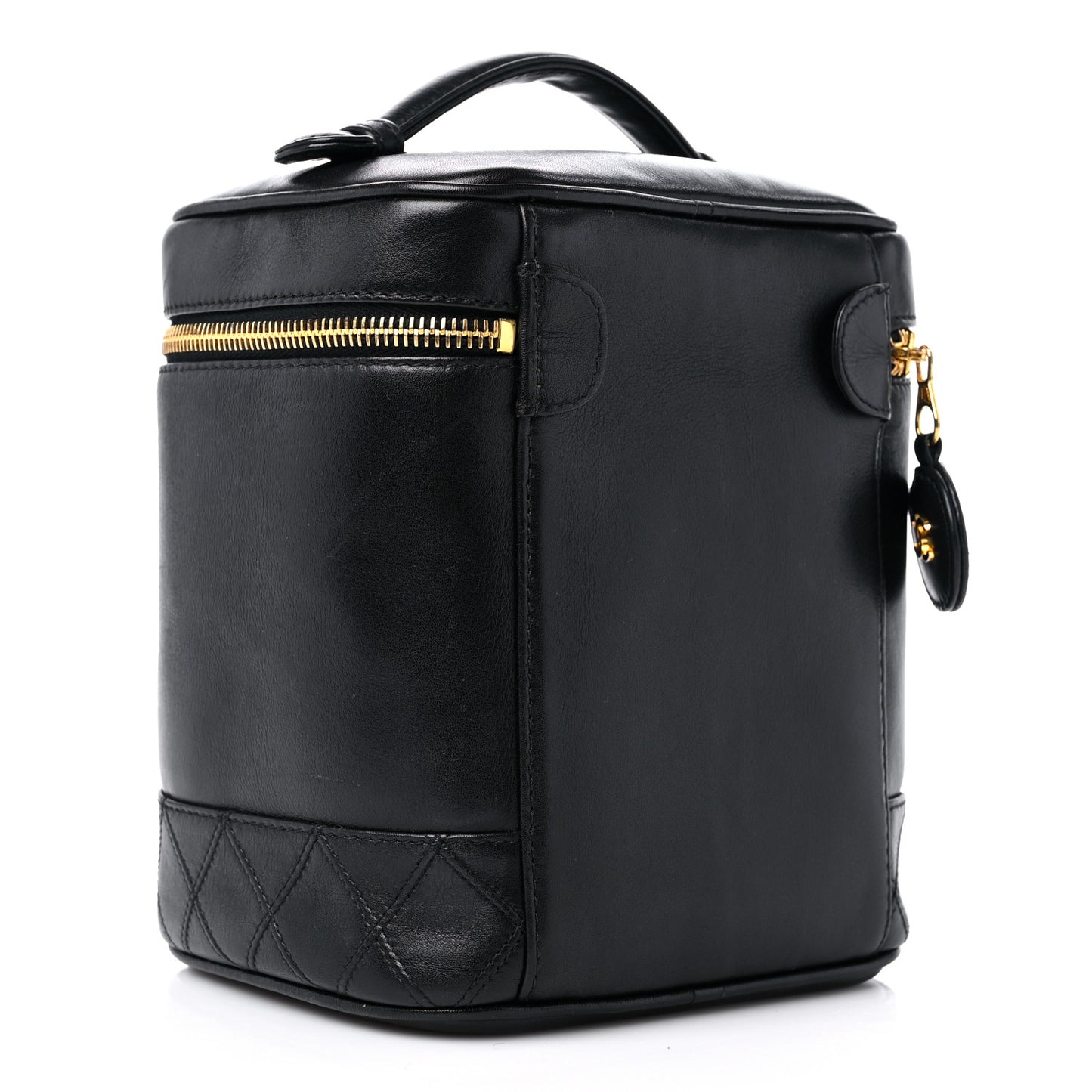 Lambskin Vanity Cosmetic Case Black