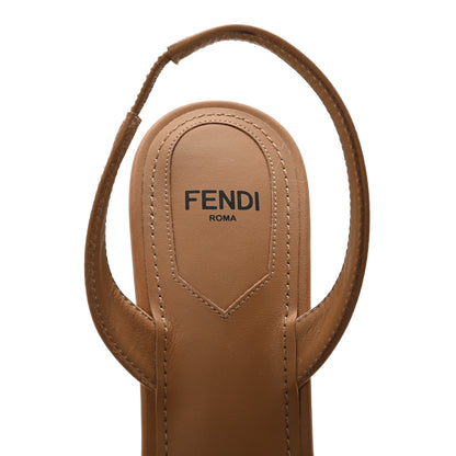 Fendi Vitello Fendi First 100mm Slingback Pumps 37 Caramello 8 of 8
