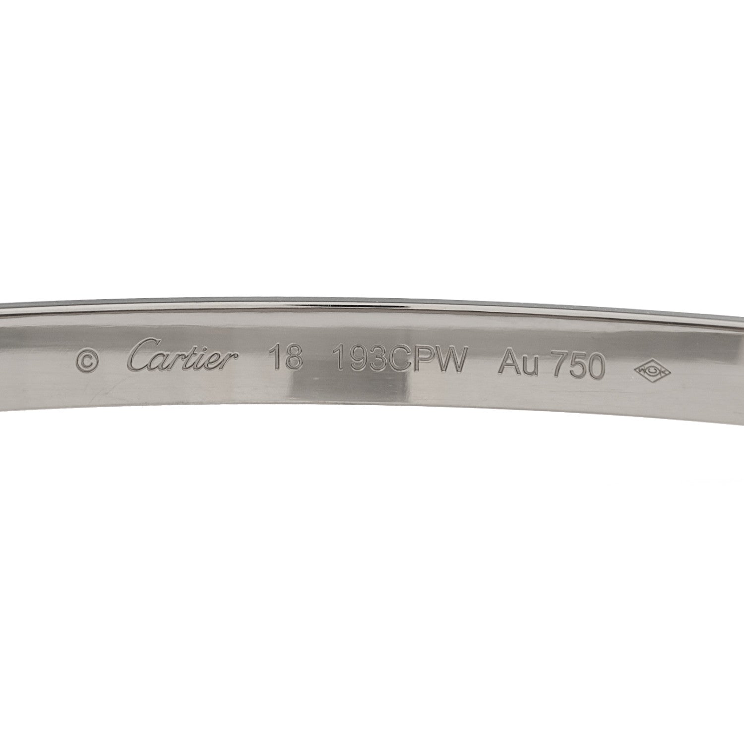 Cartier 18K White Gold Medium LOVE Bracelet 18 3 of 7