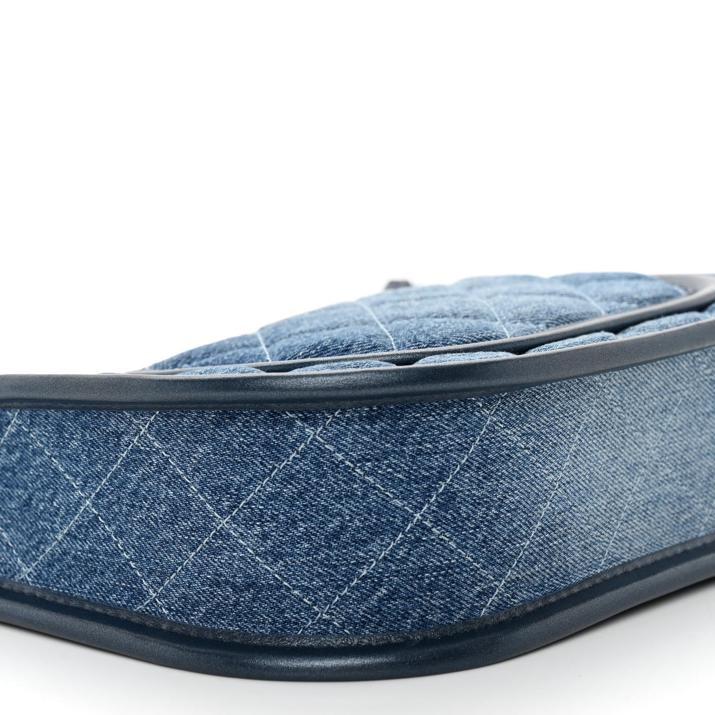 Washed Denim Quilted Hobo Blue