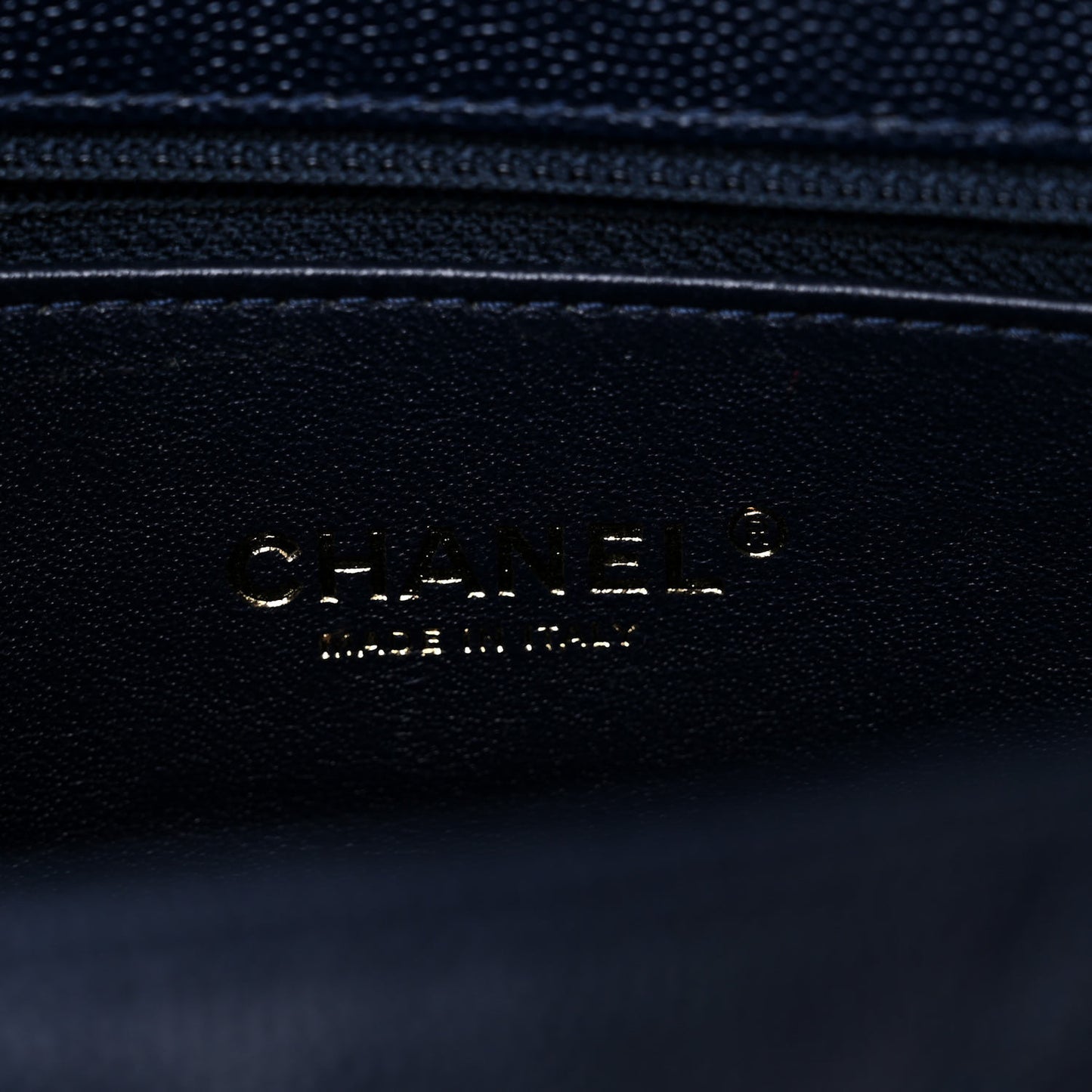 Caviar Lizard Quilted Chevron Small Coco Handle Flap Navy Blue