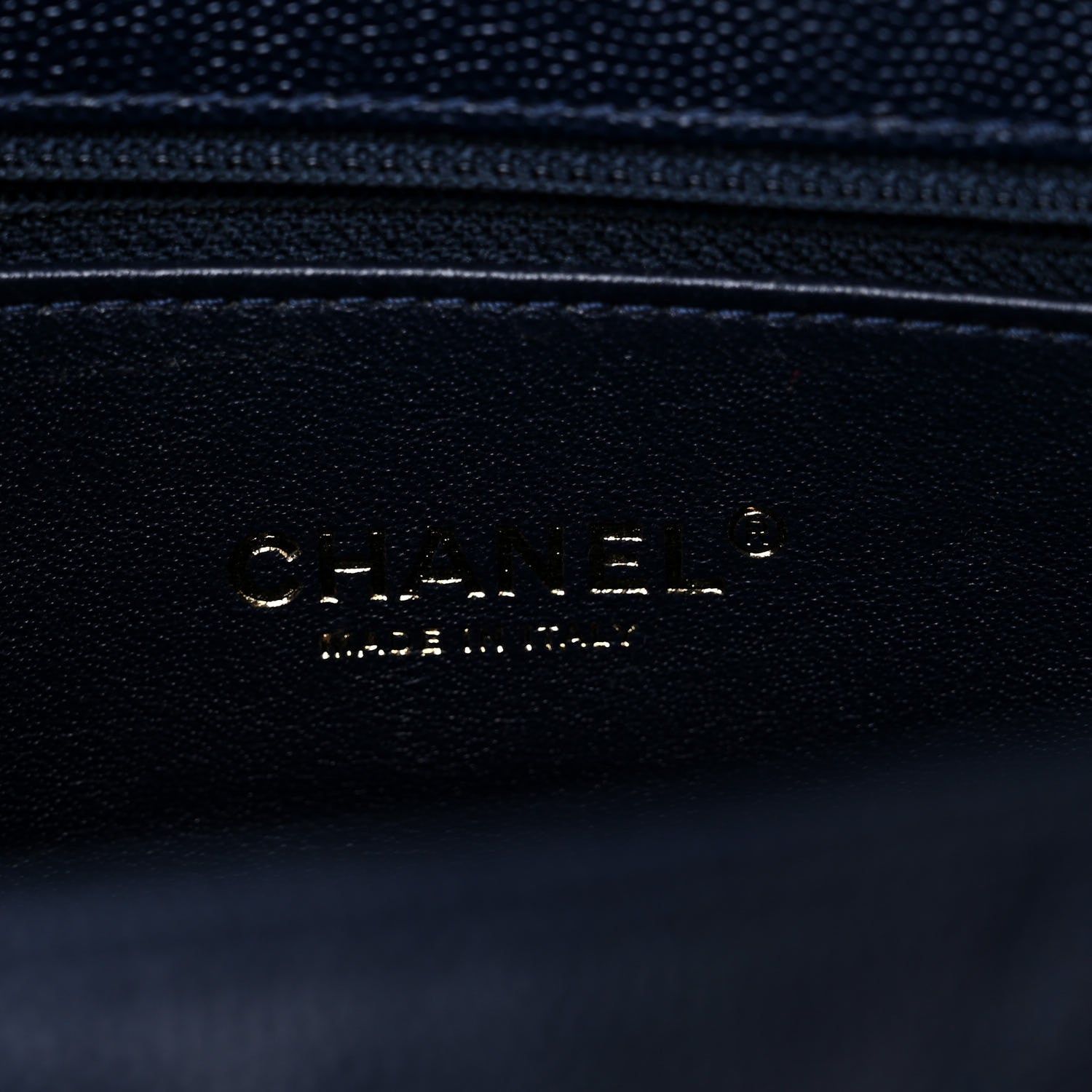 Chanel Caviar Lizard Quilted Chevron Small Coco Handle Flap Navy Blue 6 of 12