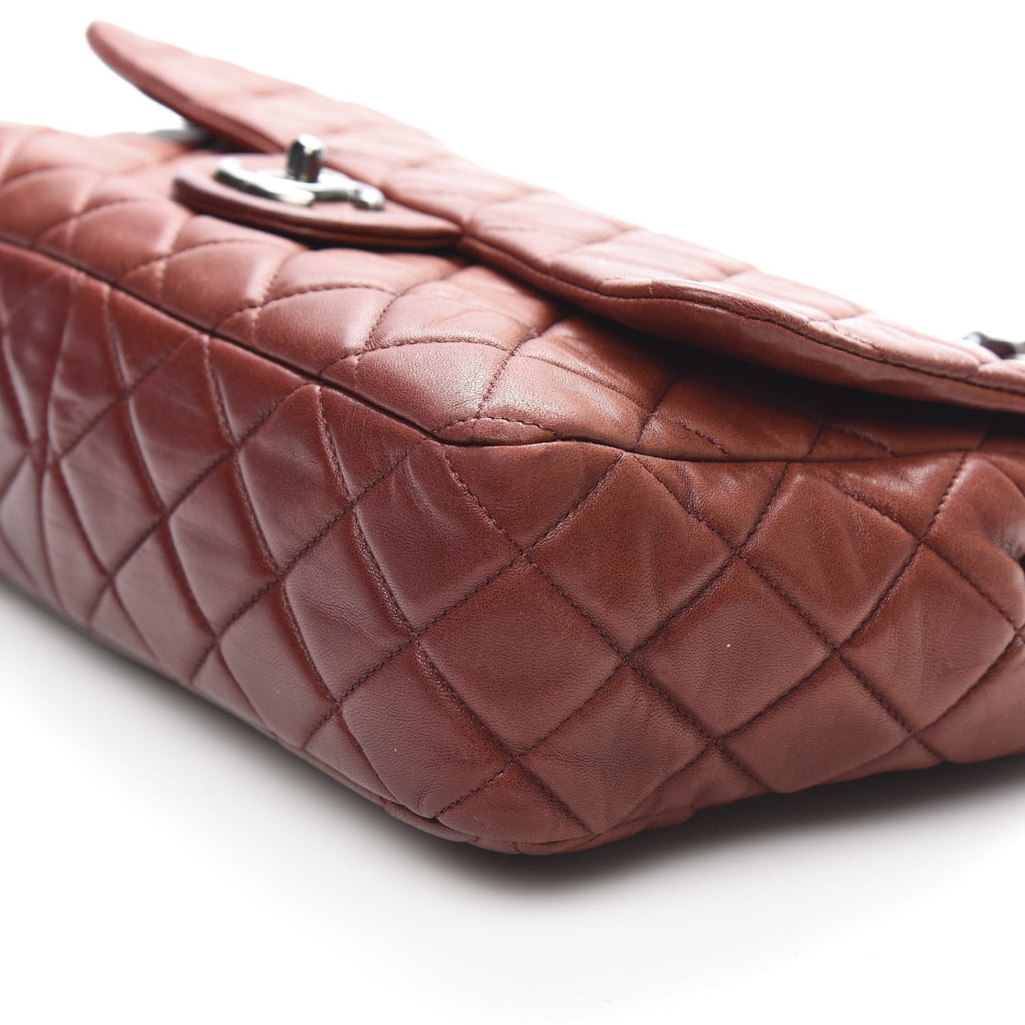 Lambskin Quilted Jumbo Single Flap Dark Red