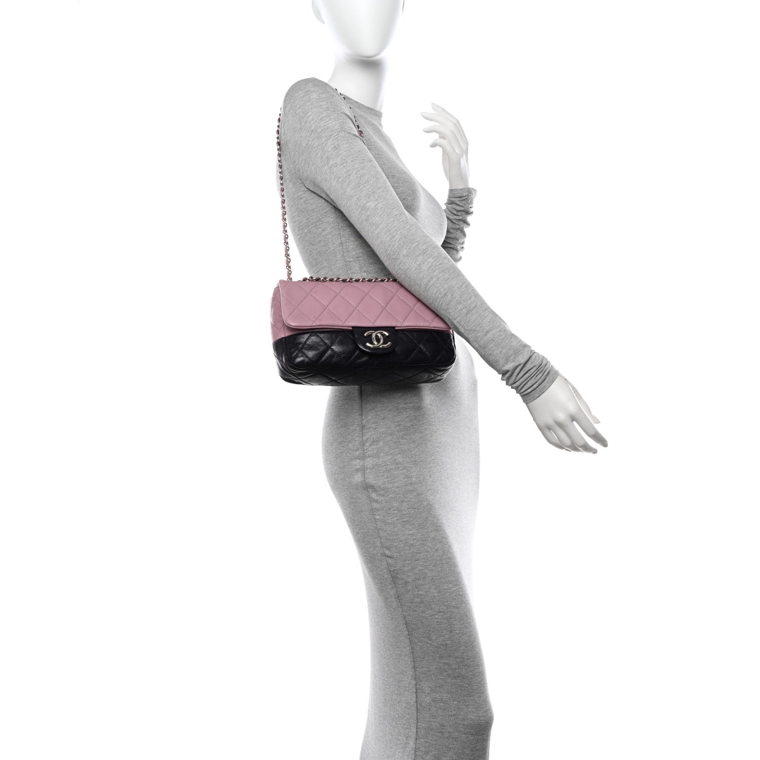 Chanel Lambskin Quilted Bi-Color Medium Single Flap Light Purple 2 of 13
