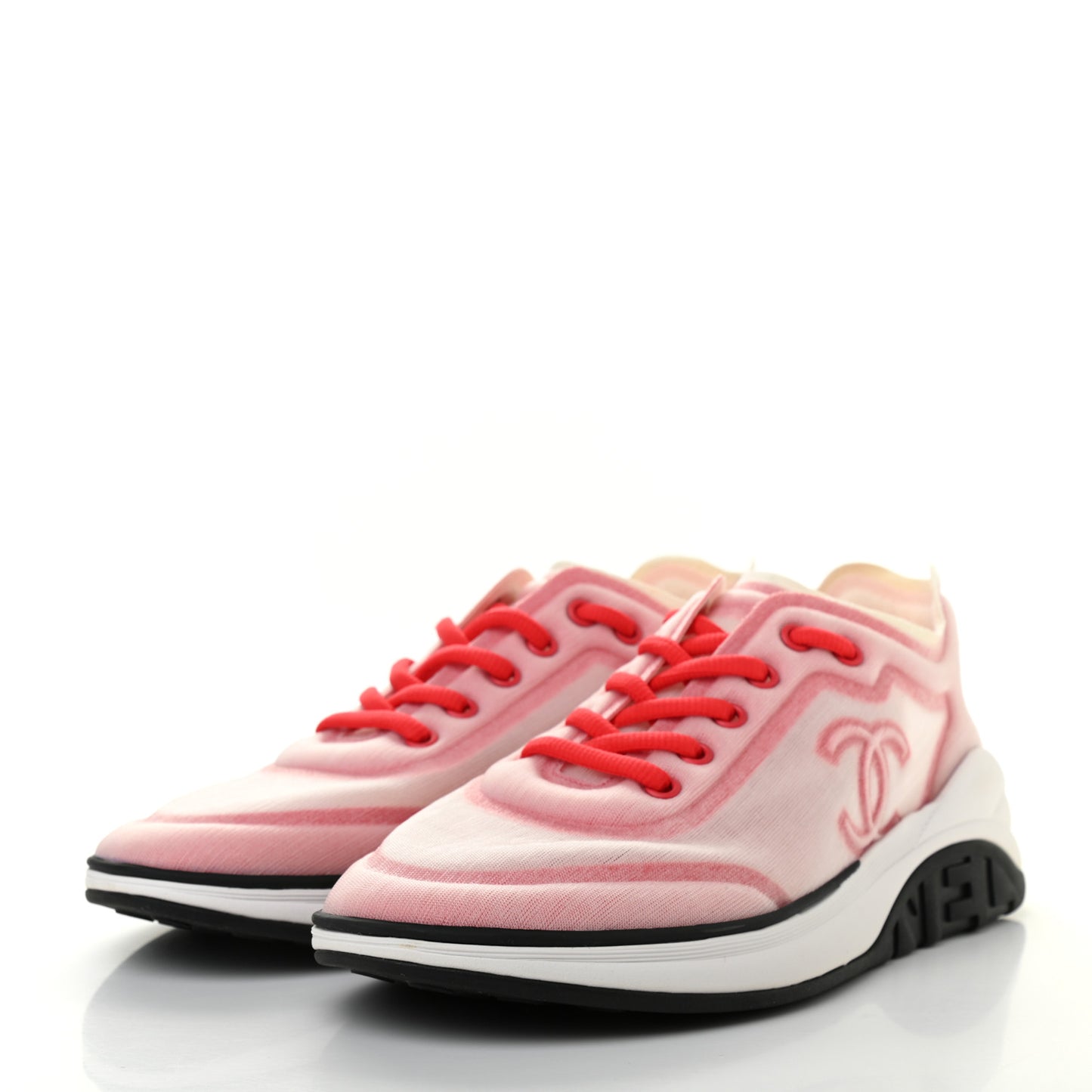 Mesh Lycra Womens CC Sneakers 39.5 White Red