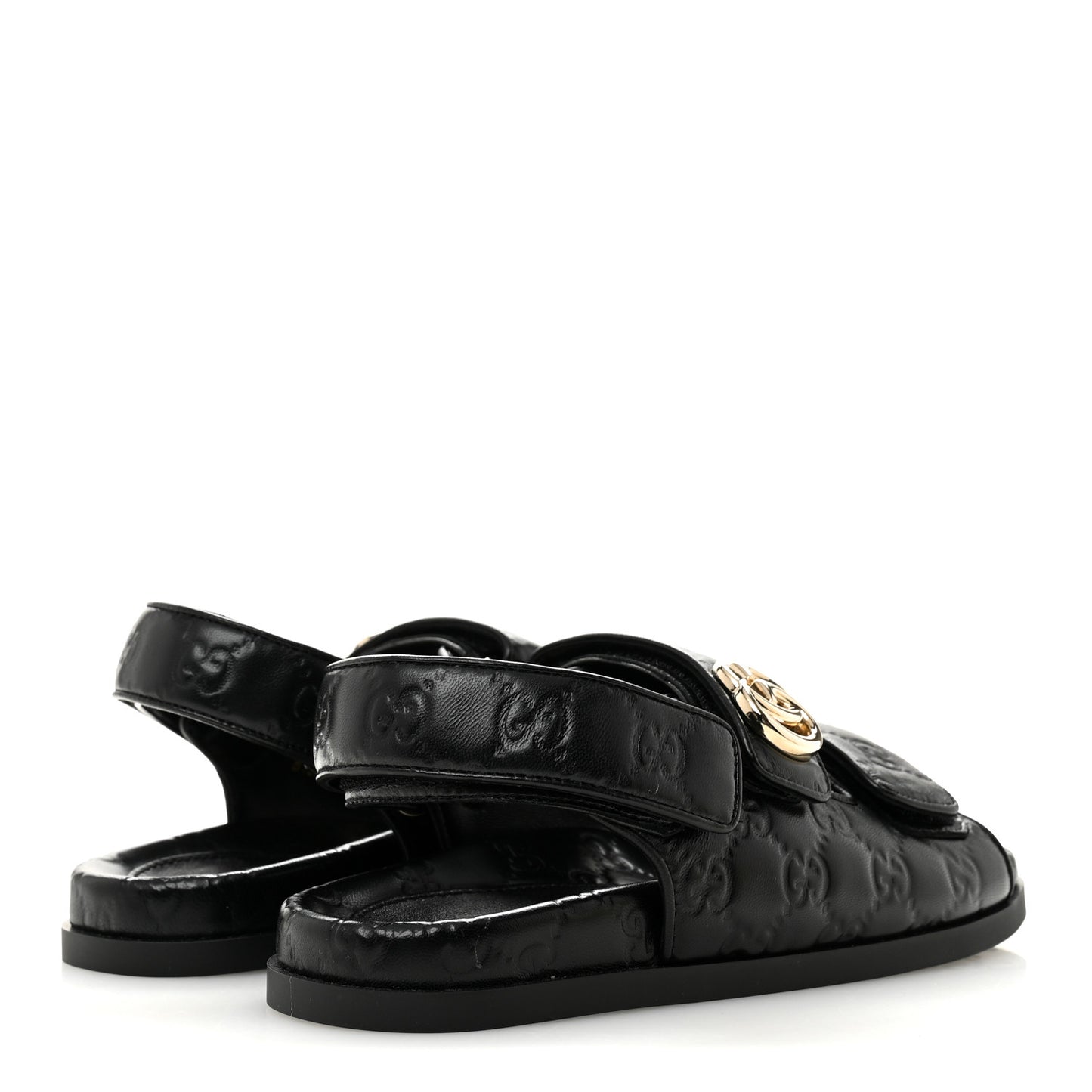 Guccissima GG Embossed Womens Sandals 36 Black